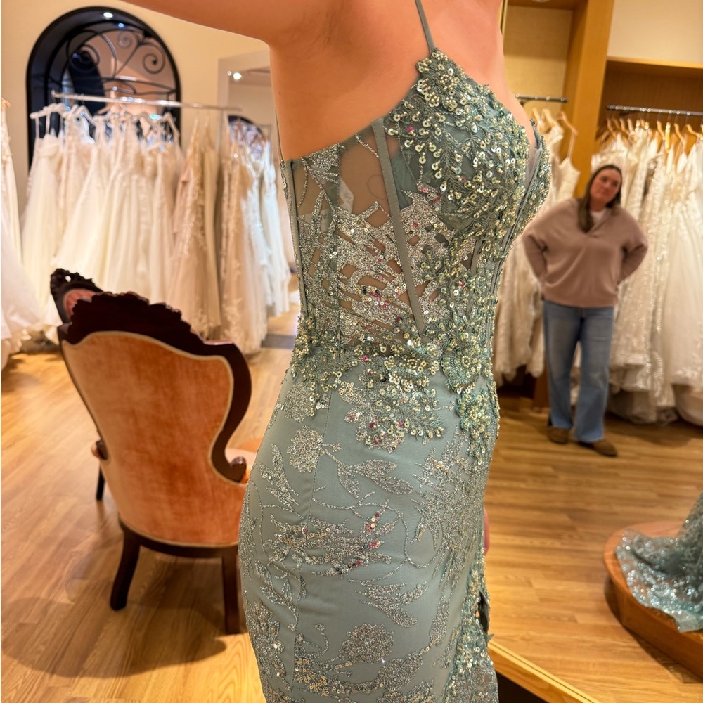 JVN by Jovani prom gown sage - Picture 6 of 14
